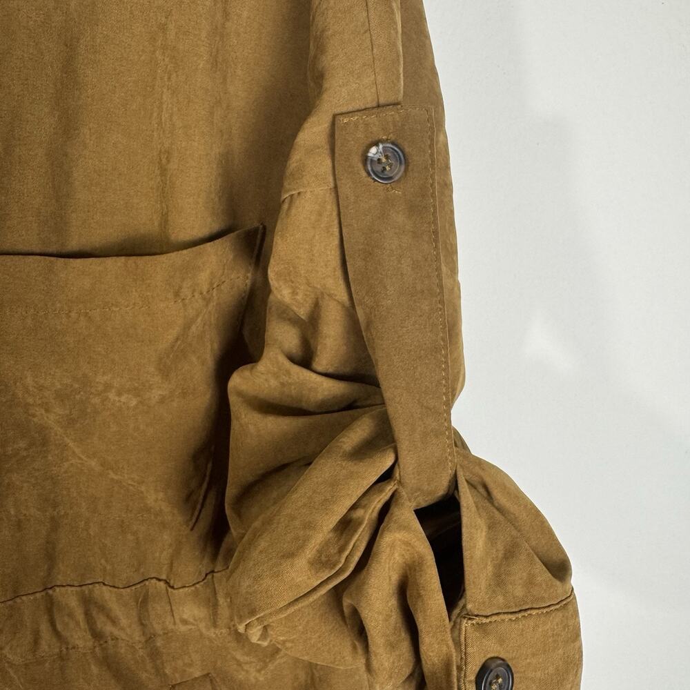 BOOHOO Hooded Drawstring Open Women’s Size 4 Brown Lightweight Parka Jacket - Picture 7 of 11